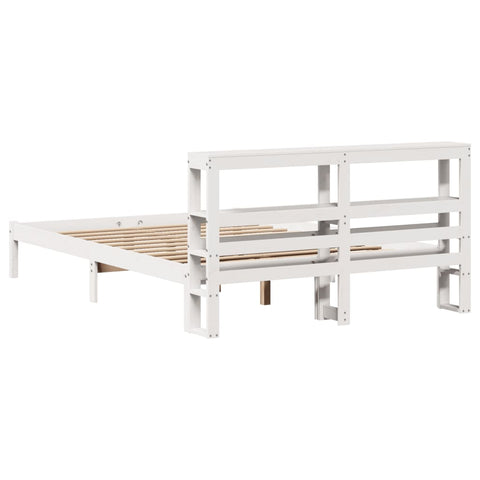 vidaXL Bed Frame without Mattress White 120x190 cm Small Double Solid Wood Pine