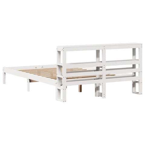 vidaXL Bed Frame without Mattress White 140x190 cm Solid Wood Pine