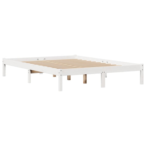 vidaXL Bed Frame without Mattress White 140x190 cm Solid Wood Pine