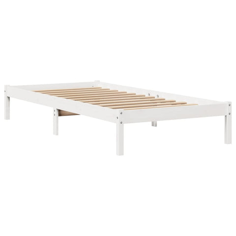 vidaXL Bed Frame without Mattress White 90x200 cm Solid Wood Pine
