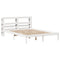 vidaXL Bed Frame without Mattress White 150x200 cm King Size Solid Wood Pine