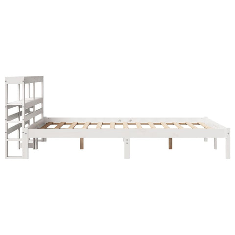 vidaXL Bed Frame without Mattress White 150x200 cm King Size Solid Wood Pine