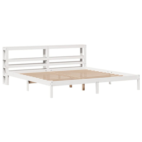 vidaXL Bed Frame without Mattress White 180x200 cm Super King Solid Wood Pine