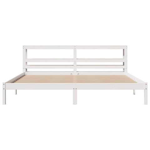 vidaXL Bed Frame without Mattress White 180x200 cm Super King Solid Wood Pine