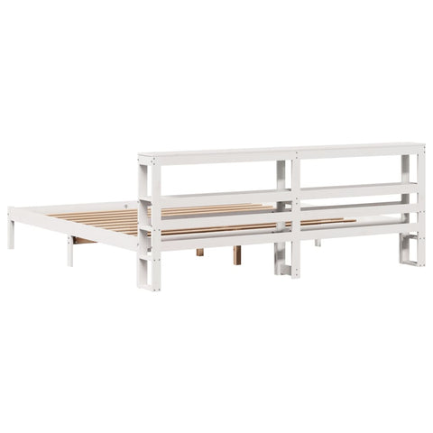vidaXL Bed Frame without Mattress White 180x200 cm Super King Solid Wood Pine
