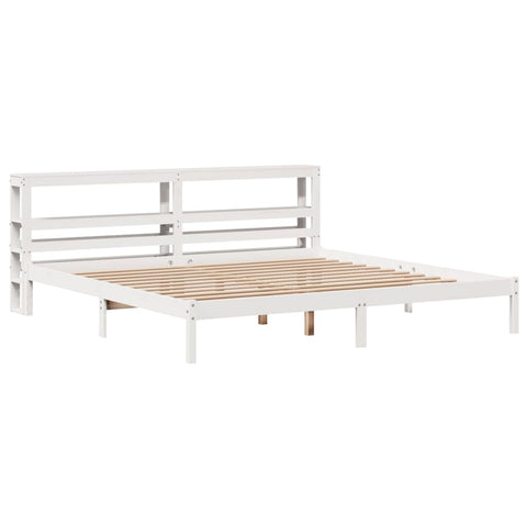 vidaXL Bed Frame without Mattress White 200x200 cm Solid Wood Pine