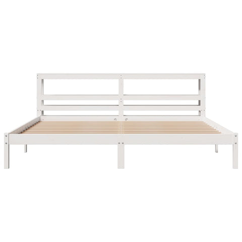 vidaXL Bed Frame without Mattress White 200x200 cm Solid Wood Pine