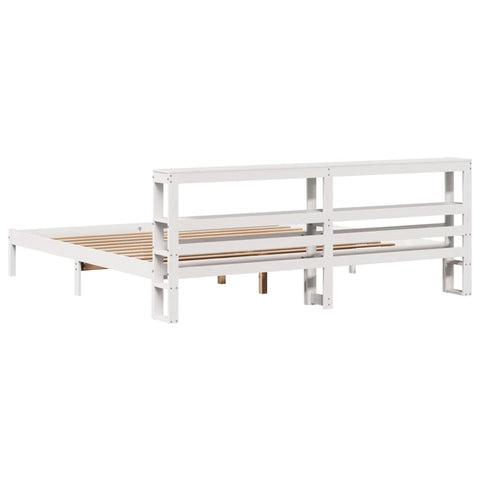 vidaXL Bed Frame without Mattress White 200x200 cm Solid Wood Pine