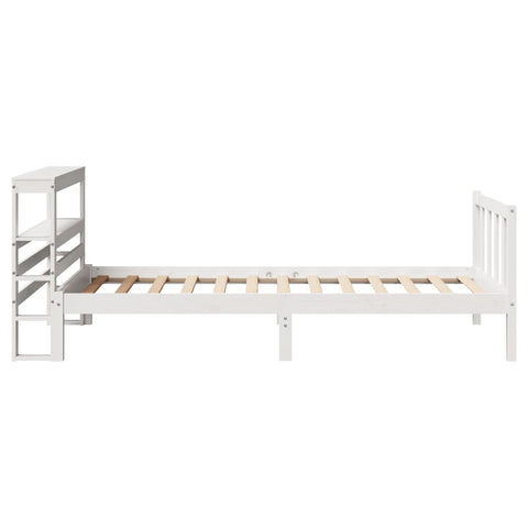 vidaXL Bed Frame without Mattress White 75x190 cm Small Single Solid Wood Pine