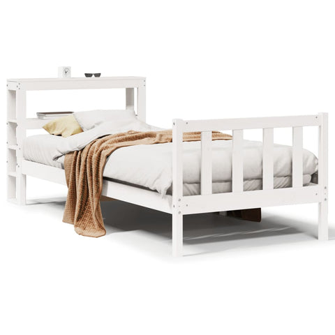 vidaXL Bed Frame without Mattress White 90x190 cm Single Solid Wood Pine