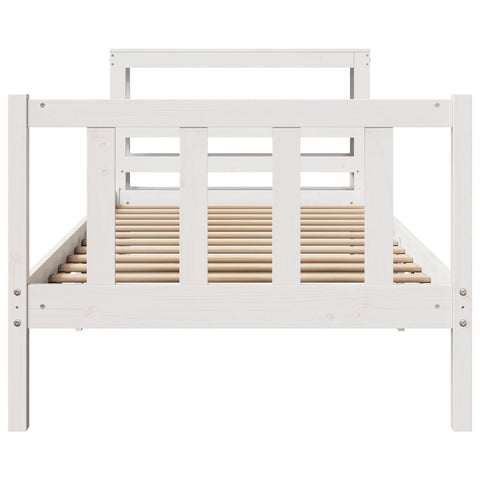 vidaXL Bed Frame without Mattress White 90x190 cm Single Solid Wood Pine