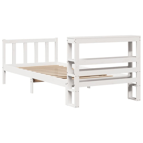 vidaXL Bed Frame without Mattress White 90x190 cm Single Solid Wood Pine