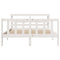 vidaXL Bed Frame without Mattress White 135x190 cm Double Solid Wood Pine