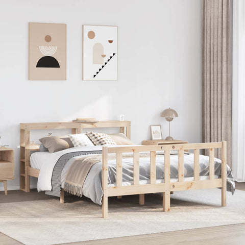 vidaXL Bed Frame without Mattress 140x190 cm Solid Wood Pine