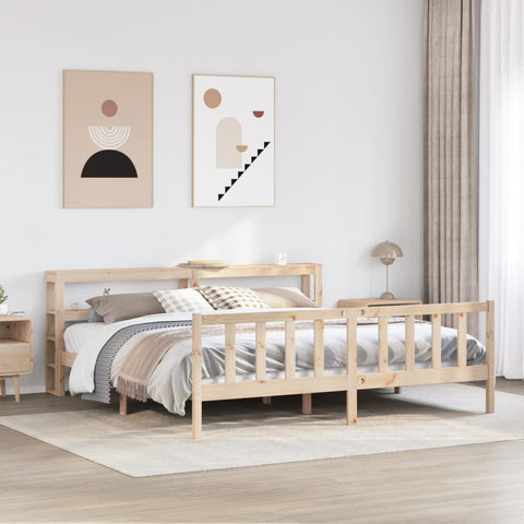 vidaXL Bed Frame without Mattress 180x200 cm Super King Solid Wood Pine