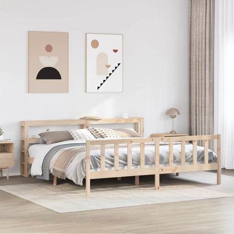 vidaXL Bed Frame without Mattress 200x200 cm Solid Wood Pine