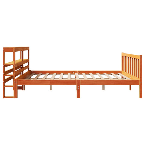 vidaXL Bed Frame with Headboard without Mattress Wax Brown 200x200 cm