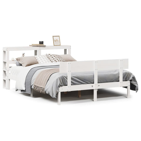 vidaXL Bed Frame without Mattress White 120x190 cm Small Double Solid Wood Pine
