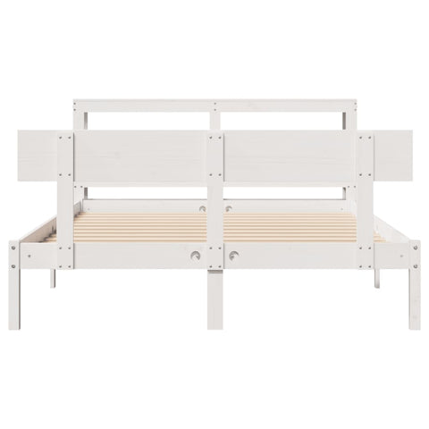 vidaXL Bed Frame without Mattress White 120x190 cm Small Double Solid Wood Pine