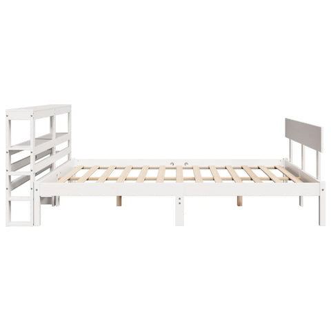 vidaXL Bed Frame without Mattress White 120x190 cm Small Double Solid Wood Pine