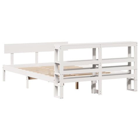 vidaXL Bed Frame without Mattress White 120x190 cm Small Double Solid Wood Pine