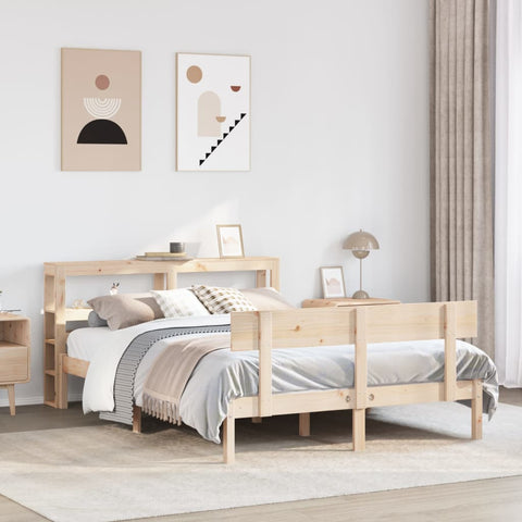 vidaXL Bed Frame without Mattress 140x190 cm Solid Wood Pine