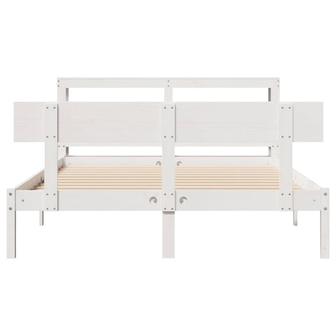 vidaXL Bed Frame without Mattress White 140x190 cm Solid Wood Pine
