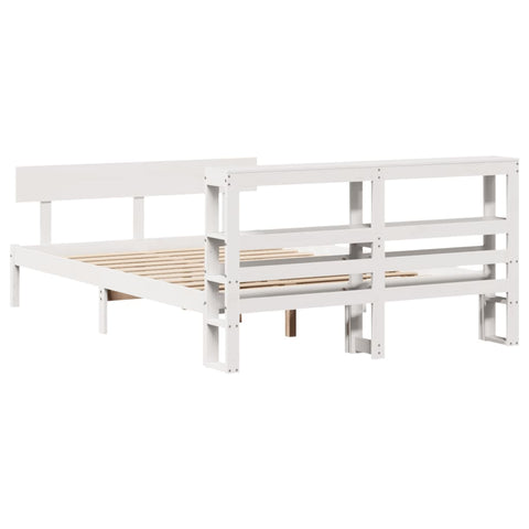 vidaXL Bed Frame without Mattress White 140x190 cm Solid Wood Pine