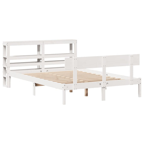 vidaXL Bed Frame without Mattress White 140x200 cm Solid Wood Pine