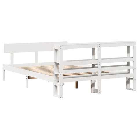 vidaXL Bed Frame without Mattress White 140x200 cm Solid Wood Pine