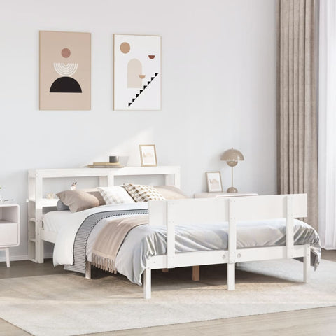 vidaXL Bed Frame without Mattress White 140x200 cm Solid Wood Pine