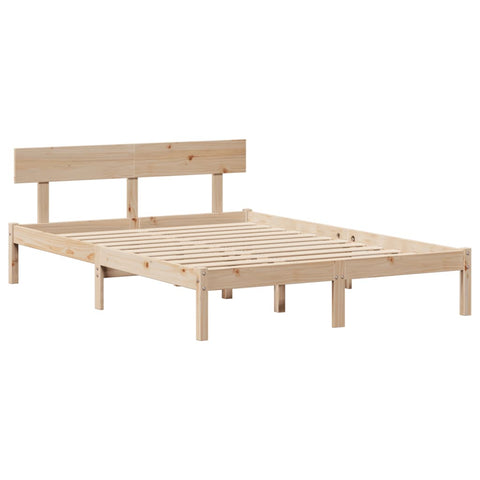 vidaXL Bed Frame without Mattress 150x200 cm King Size Solid Wood Pine