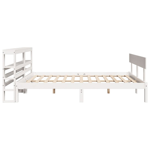 vidaXL Bed Frame without Mattress White 150x200 cm King Size Solid Wood Pine