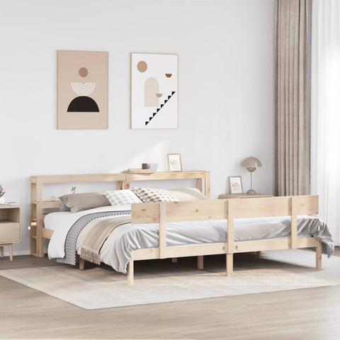 vidaXL Bed Frame without Mattress 180x200 cm Super King Solid Wood Pine