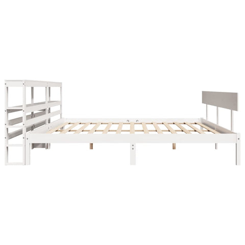 vidaXL Bed Frame without Mattress White 180x200 cm Super King Solid Wood Pine