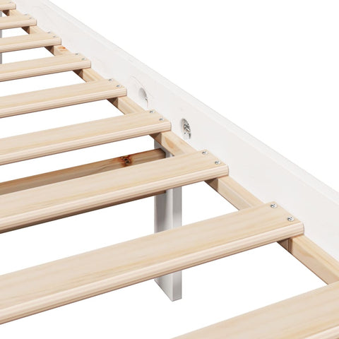 vidaXL Bed Frame without Mattress White 180x200 cm Super King Solid Wood Pine