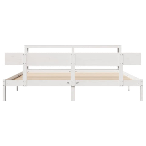 vidaXL Bed Frame without Mattress White 200x200 cm Solid Wood Pine