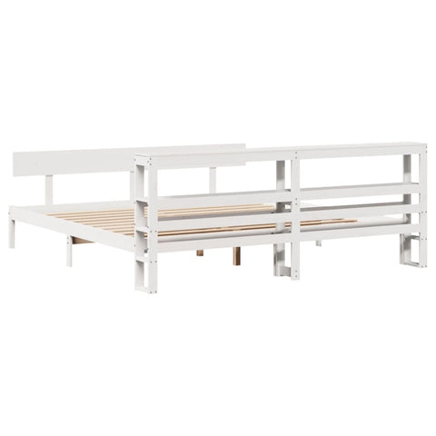 vidaXL Bed Frame without Mattress White 200x200 cm Solid Wood Pine