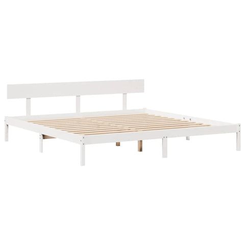 vidaXL Bed Frame without Mattress White 200x200 cm Solid Wood Pine