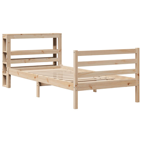 vidaXL Bed Frame without Mattress 75x190 cm Small Single Solid Wood Pine