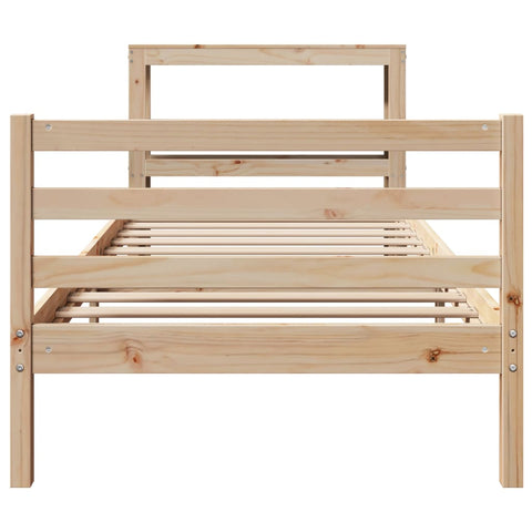 vidaXL Bed Frame without Mattress 75x190 cm Small Single Solid Wood Pine