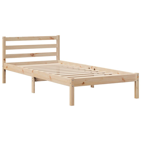 vidaXL Bed Frame without Mattress 75x190 cm Small Single Solid Wood Pine