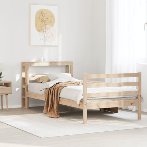 vidaXL Bed Frame without Mattress 75x190 cm Small Single Solid Wood Pine