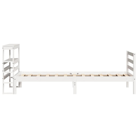 vidaXL Bed Frame without Mattress White 75x190 cm Small Single Solid Wood Pine
