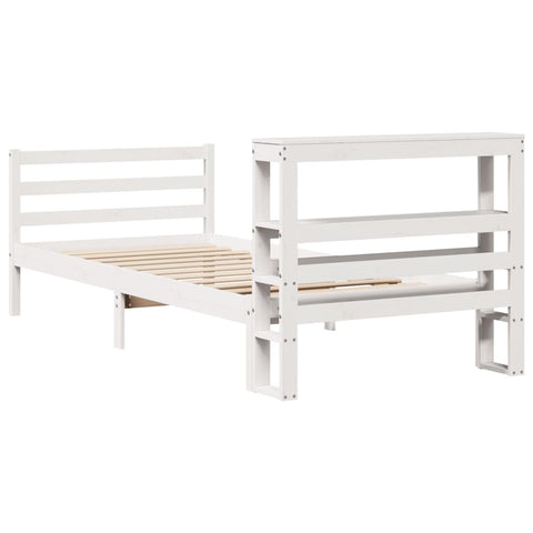 vidaXL Bed Frame without Mattress White 75x190 cm Small Single Solid Wood Pine