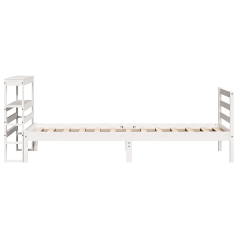 vidaXL Bed Frame without Mattress White 90x190 cm Single Solid Wood Pine