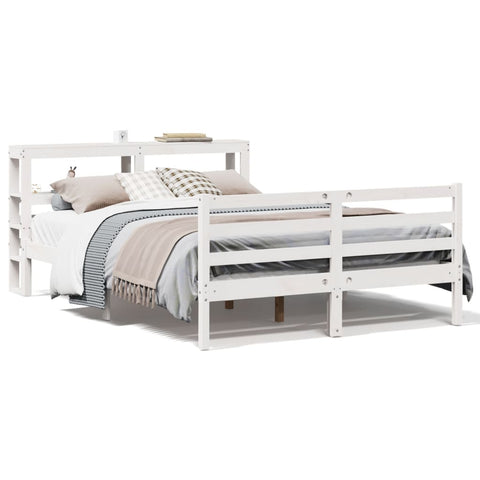 vidaXL Bed Frame without Mattress White 120x190 cm Small Double Solid Wood Pine