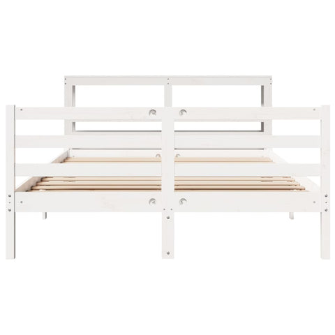 vidaXL Bed Frame without Mattress White 120x190 cm Small Double Solid Wood Pine