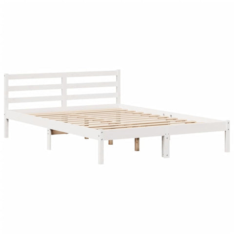 vidaXL Bed Frame without Mattress White 120x190 cm Small Double Solid Wood Pine