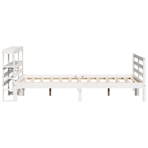 vidaXL Bed Frame without Mattress White 135x190 cm Double Solid Wood Pine